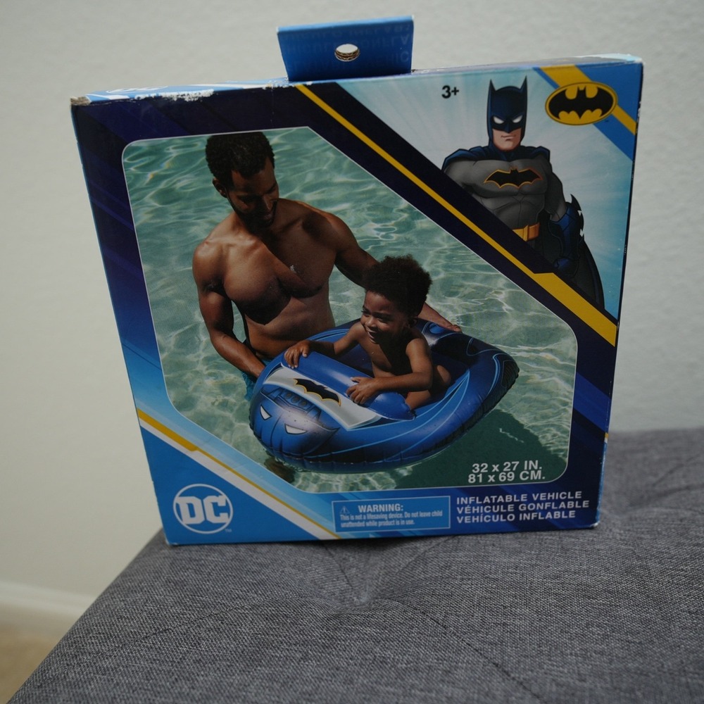 Swimways DC Batman‎ Batmobile Inflatable Water Boat Vehicle Float 32x27